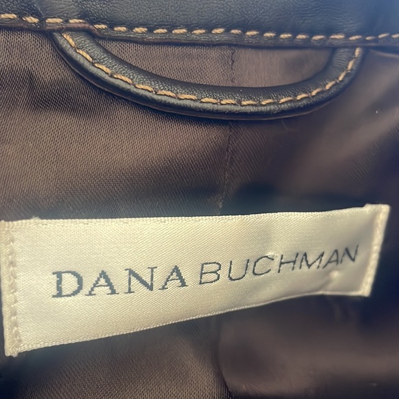 Dana Bachman leather leopard print zip up jacket Sz 4 - Picture 7 of 8